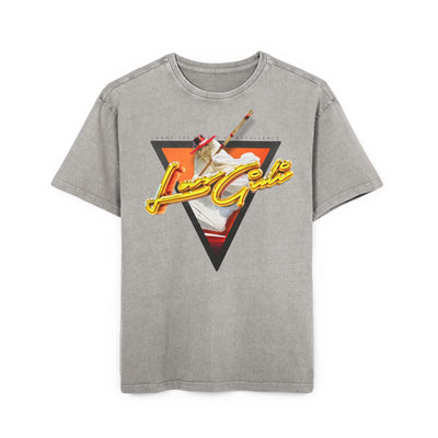 Men's acid washed oversized tee featuring a vintage graphic design in a relaxed fit.